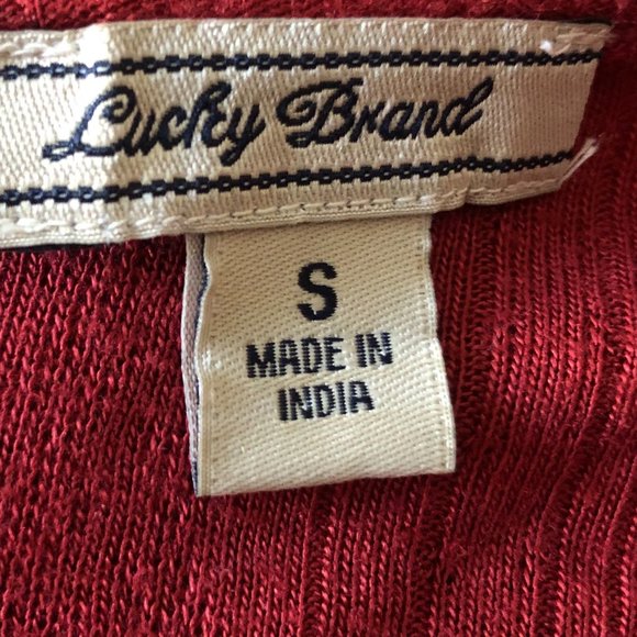 EUC Lucky Brand Boho Top w/Tassel Tie Size S - Picture 4 of 7